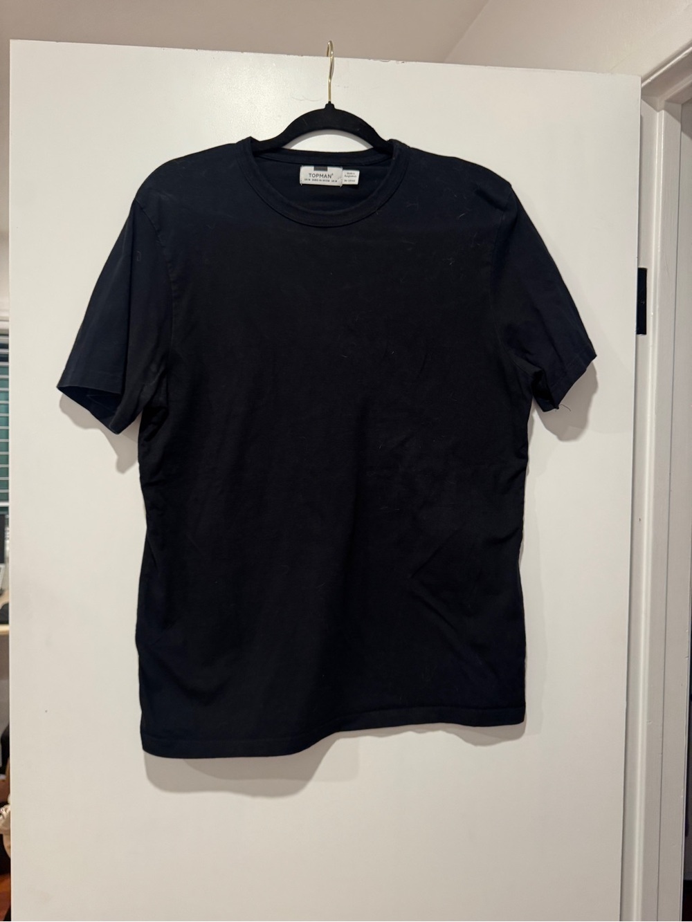 Topman Black 100% Cotton Short Sleeve T-Shirt | Size Medium